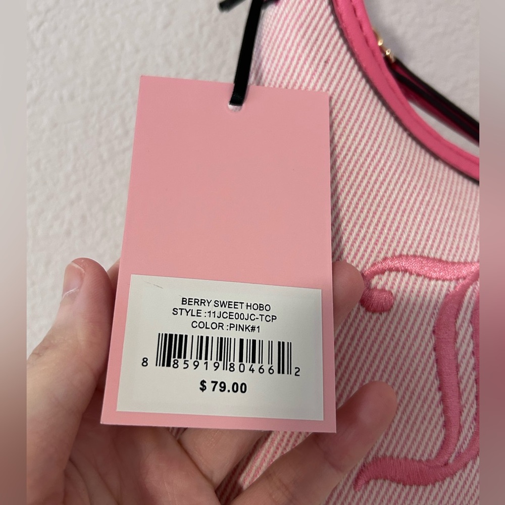 NWT Juicy Couture Berry Sweet Hobo Bag Pink OS Y2K Barbiecore Retro Tropical - Picture 3 of 15